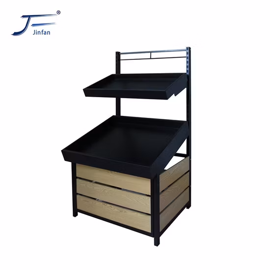 スーパーマーケットの野菜用ステンレス陳列棚